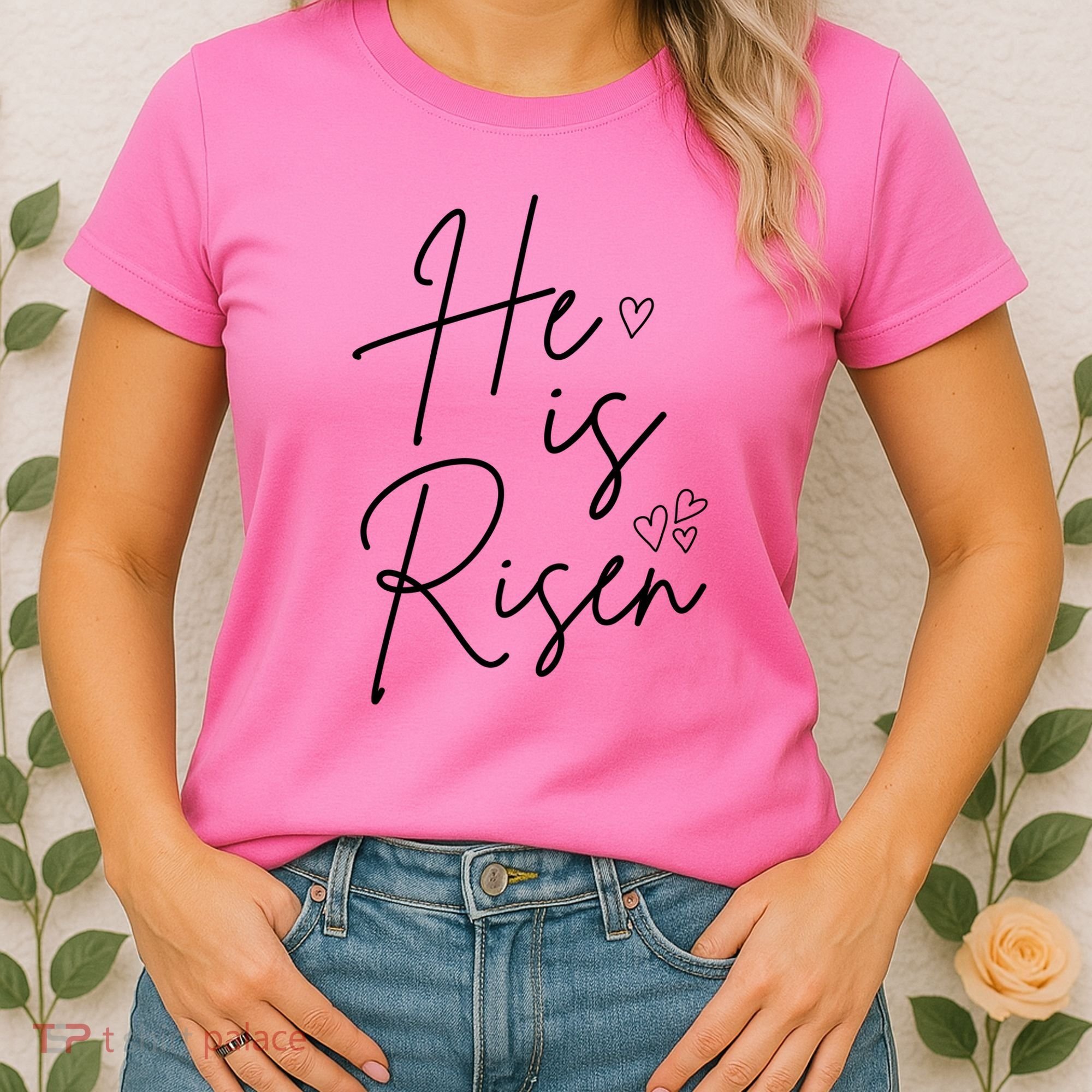He Is Risen Jesus Easter Heart Women's T-Shirt