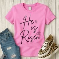 He Is Risen Jesus Easter Heart Women's T-Shirt thumb 3