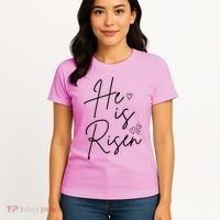 He Is Risen Jesus Easter Heart Women's T-Shirt thumb 4