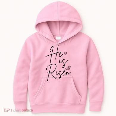 He Is Risen Jesus Easter Heart Kids Hoodie