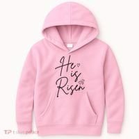 He Is Risen Jesus Easter Heart Kids Hoodie thumb 0