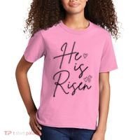 He Is Risen Jesus Easter Heart Kids T-Shirt thumb 2