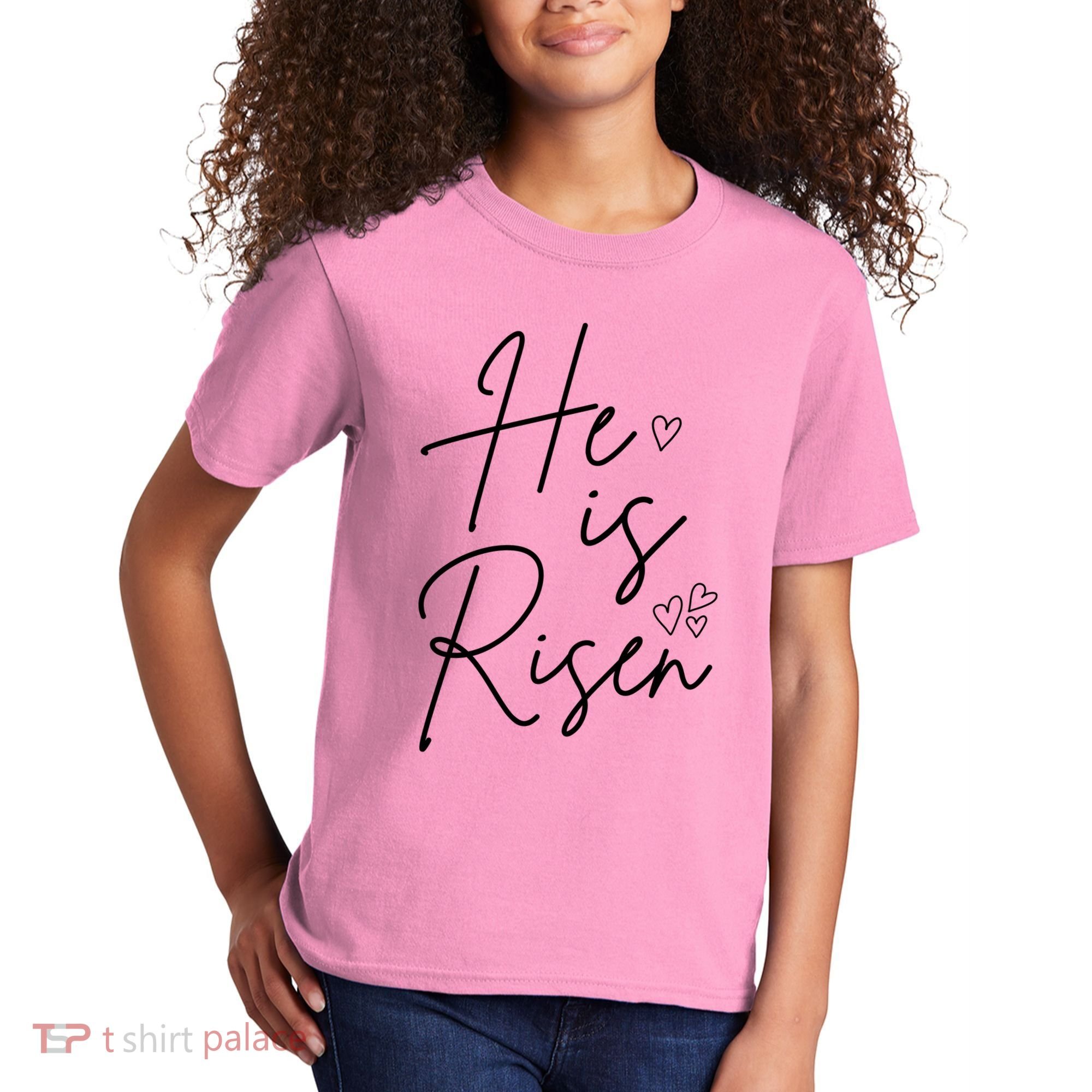 He Is Risen Jesus Easter Heart Kids T-Shirt