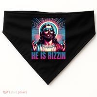 He Is Rizzin Jesus Is Rizzen USA-Made Doggie Bandana thumb 0