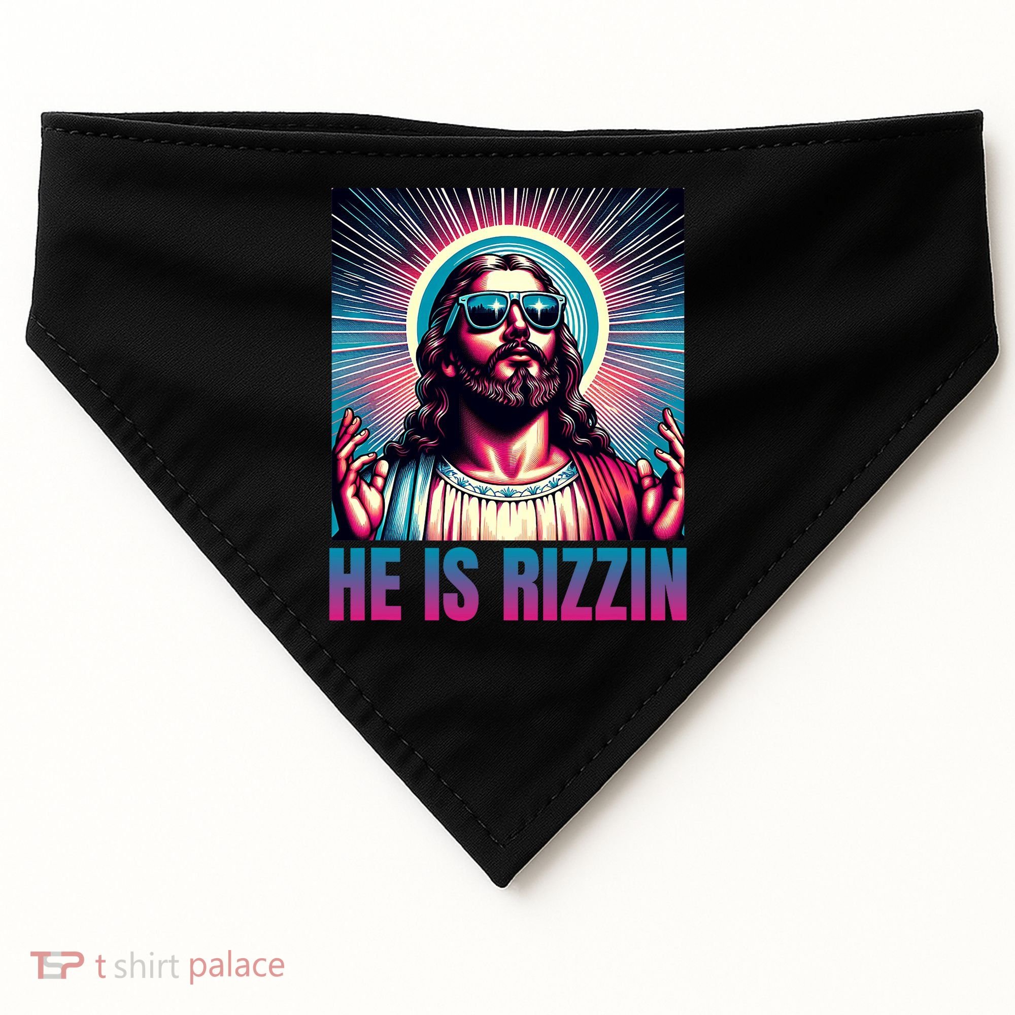 He Is Rizzin Jesus Is Rizzen USA-Made Doggie Bandana