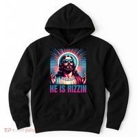 He Is Rizzin Jesus Is Rizzen Hoodie thumb 0