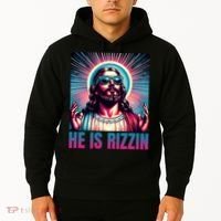 He Is Rizzin Jesus Is Rizzen Hoodie thumb 2