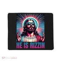 He Is Rizzin Jesus Is Rizzen Mousepad thumb 0