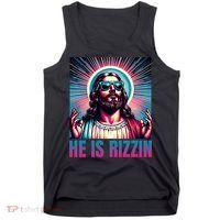 He Is Rizzin Jesus Is Rizzen Tank Top thumb 0