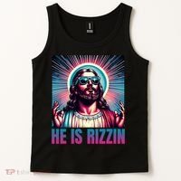 He Is Rizzin Jesus Is Rizzen Tank Top thumb 2