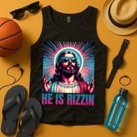 He Is Rizzin Jesus Is Rizzen Tank Top thumb 4