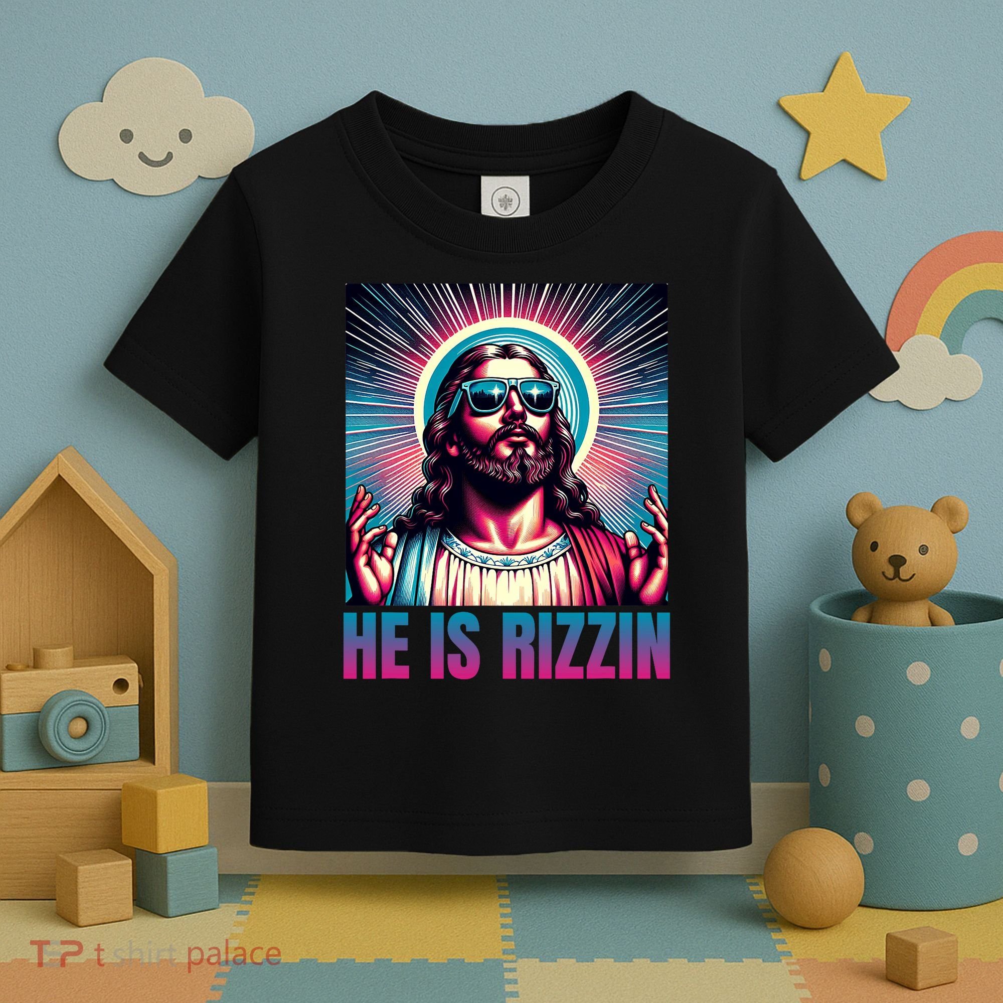 He Is Rizzin Jesus Is Rizzen Toddler T-Shirt