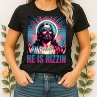 He Is Rizzin Jesus Is Rizzen Women's T-Shirt thumb 2