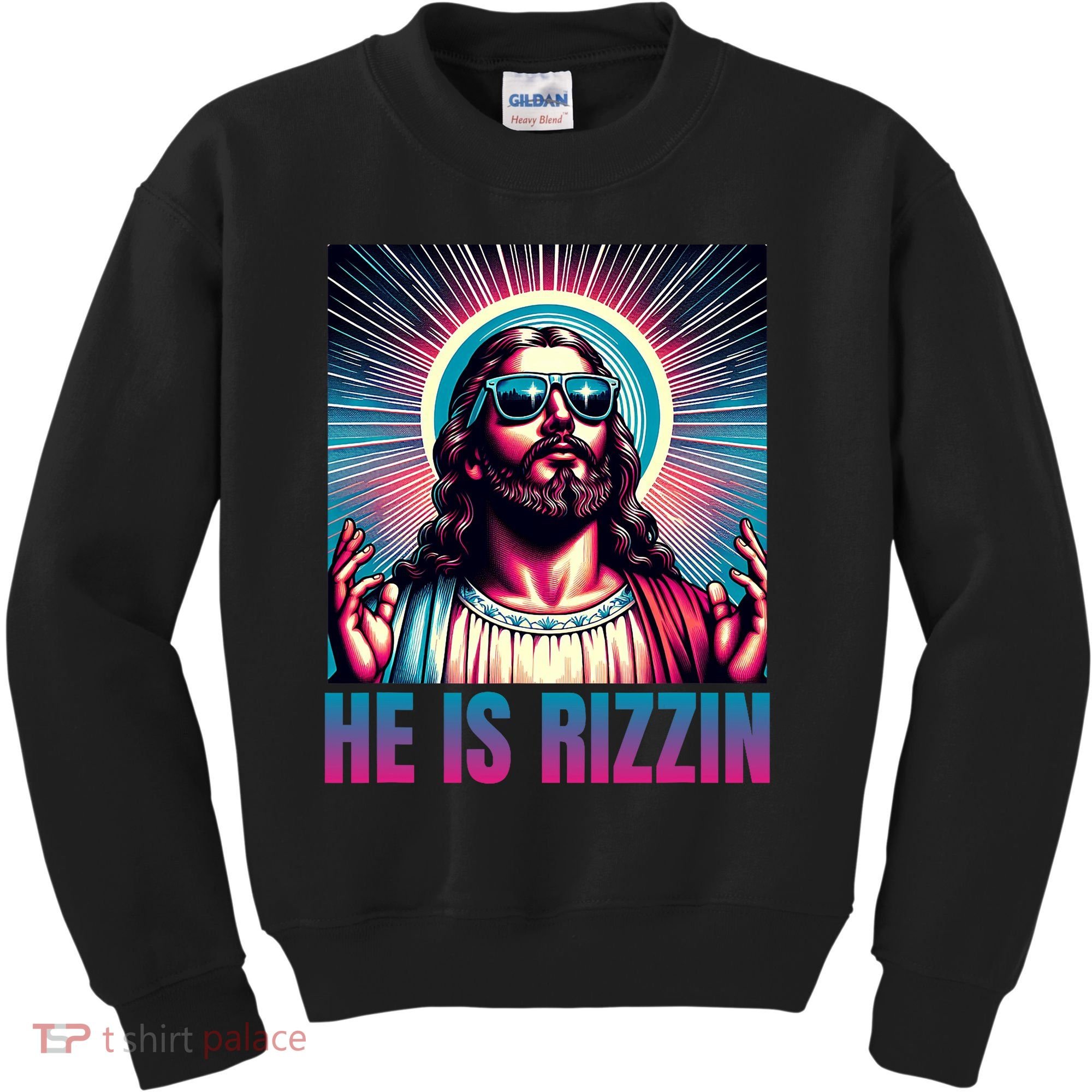 He Is Rizzin Jesus Is Rizzen Kids Sweatshirt
