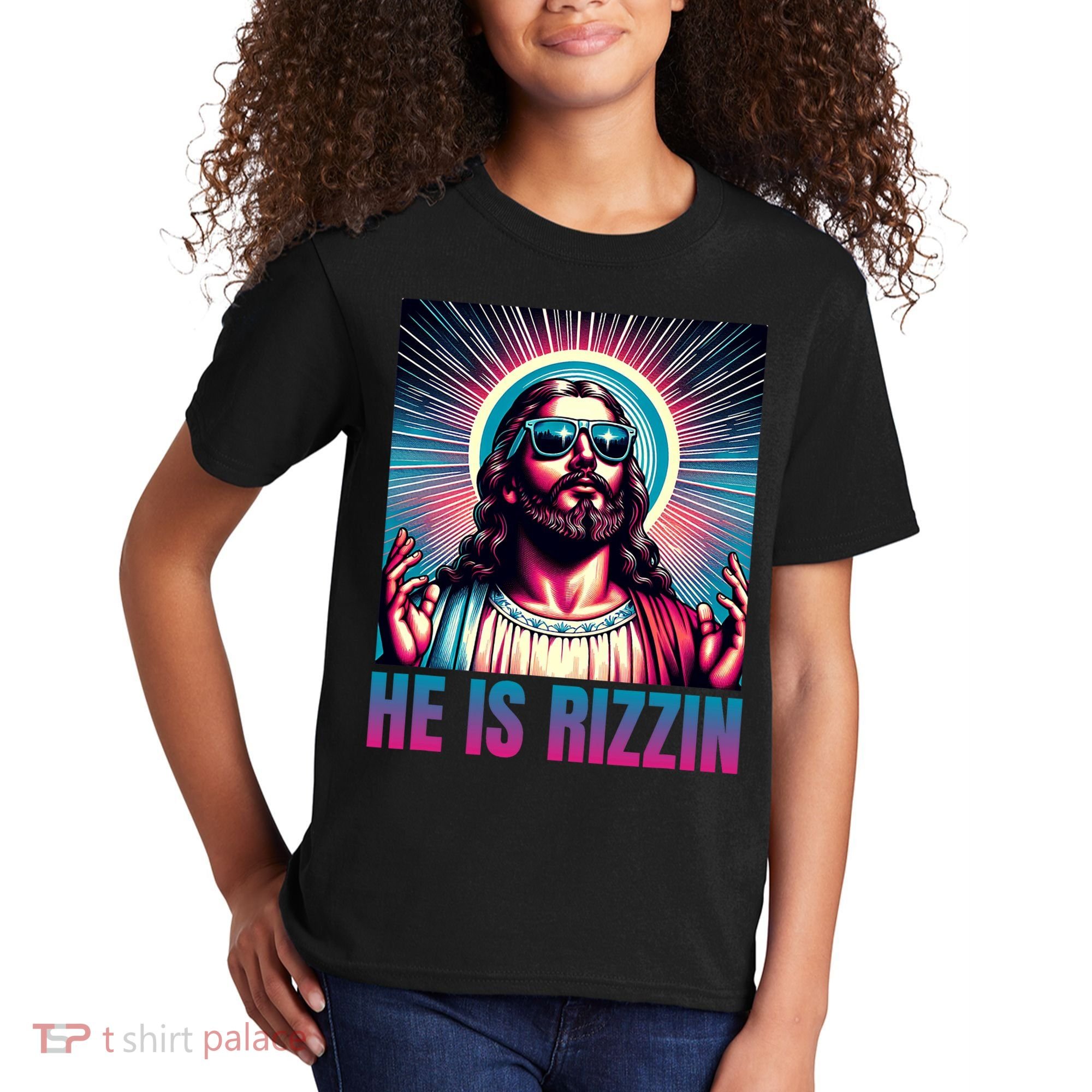 He Is Rizzin Jesus Is Rizzen Kids T-Shirt