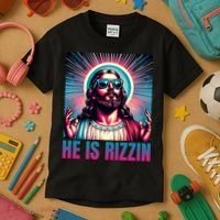 He Is Rizzin Jesus Is Rizzen Kids T-Shirt thumb 3