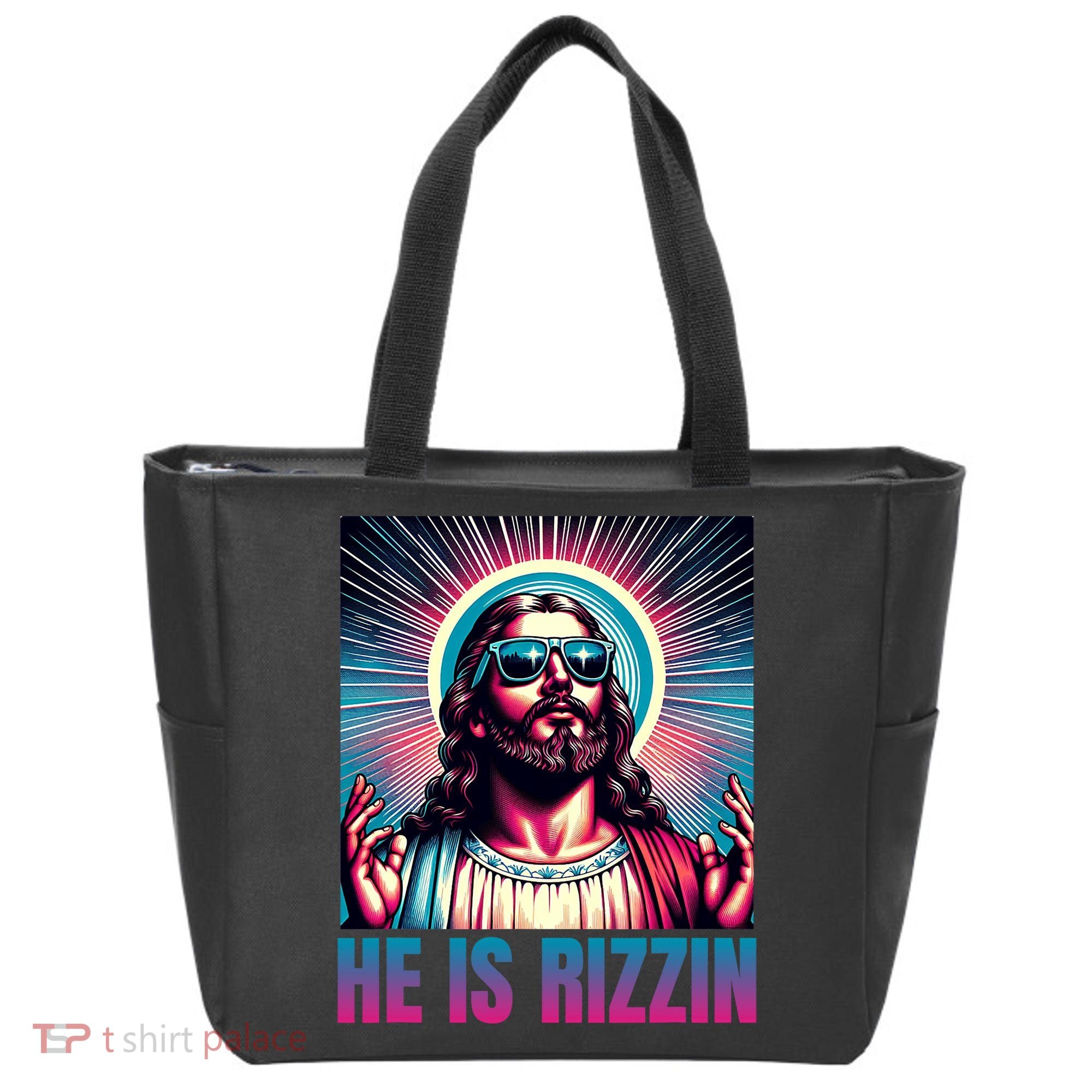 He Is Rizzin Jesus Is Rizzen Tote Bag