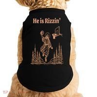 He Is Risen Funny Easter Of Jesus Playing Basketball Doggie Tank thumb 0