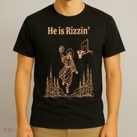 He Is Risen Funny Easter Of Jesus Playing Basketball T-Shirt thumb 3
