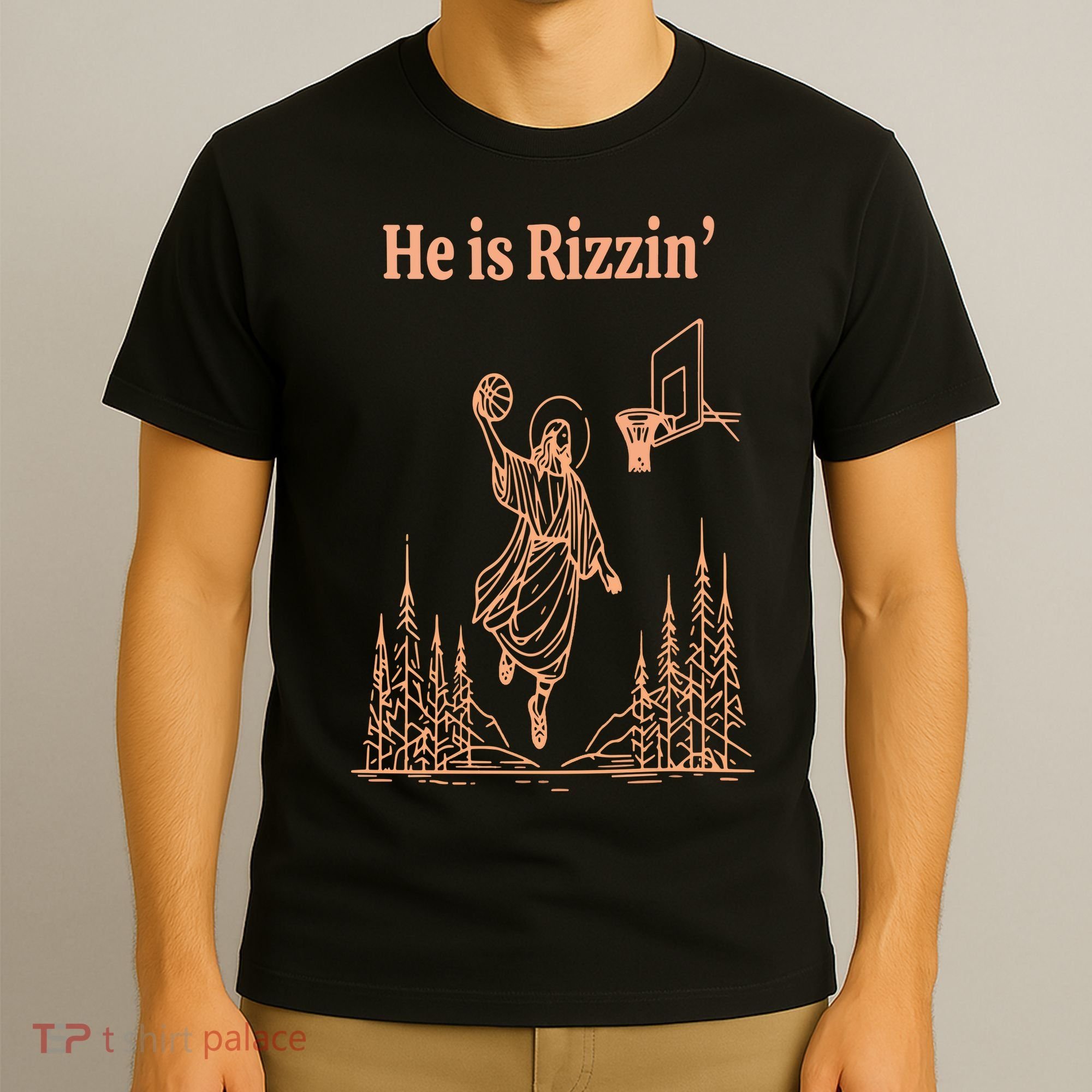 He Is Risen Funny Easter Of Jesus Playing Basketball T-Shirt