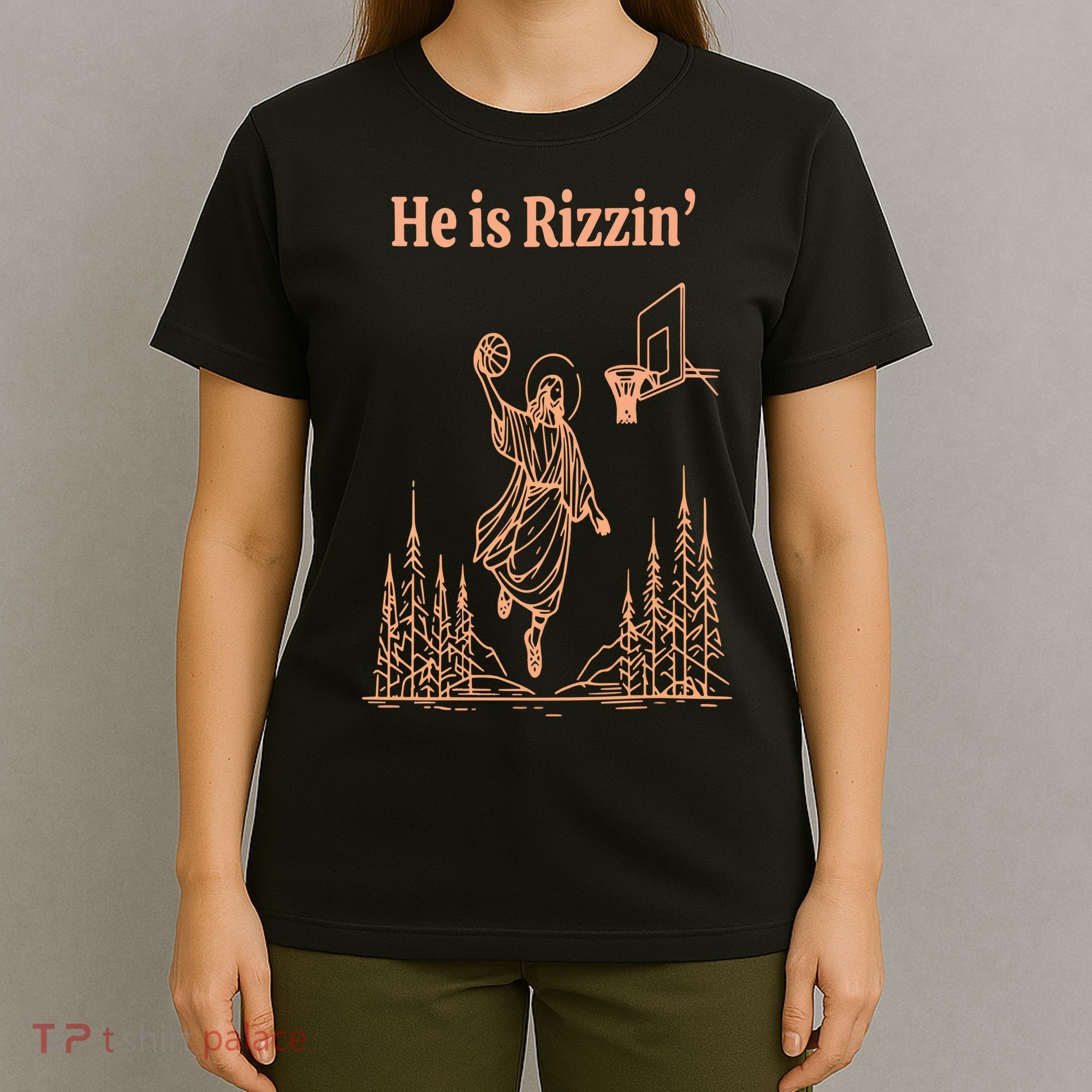 He Is Risen Funny Easter Of Jesus Playing Basketball T-Shirt