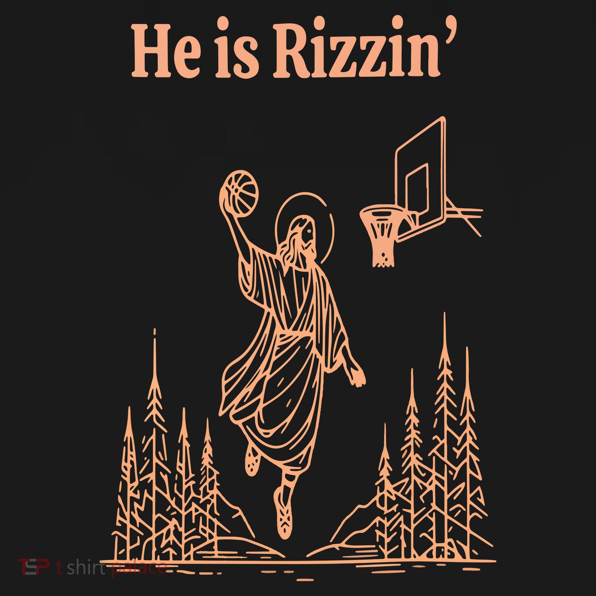 He Is Risen Funny Easter Of Jesus Playing Basketball T-Shirt