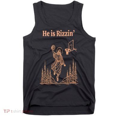 He Is Risen Funny Easter Of Jesus Playing Basketball Tank Top