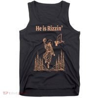 He Is Risen Funny Easter Of Jesus Playing Basketball Tank Top thumb 0