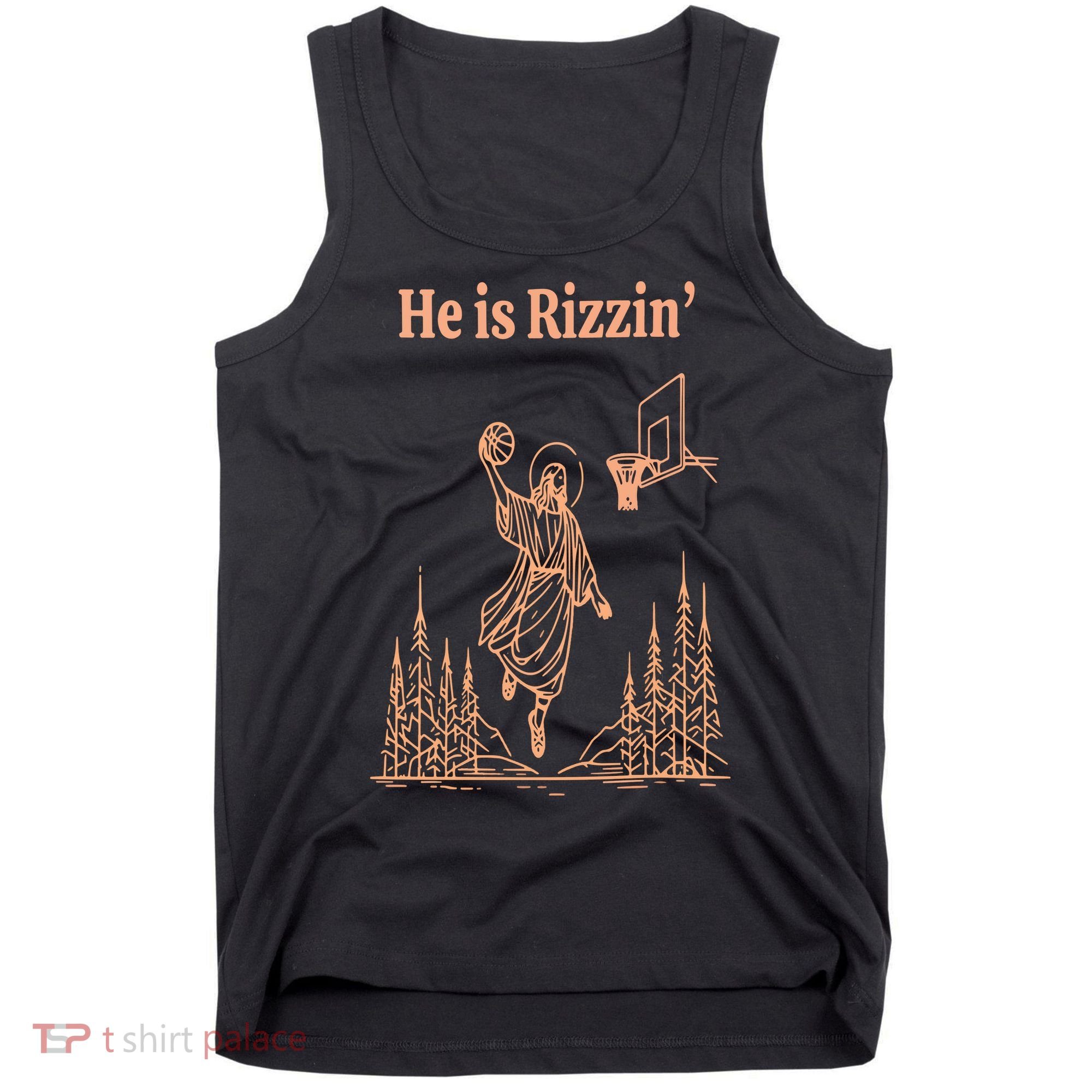 He Is Risen Funny Easter Of Jesus Playing Basketball Tank Top