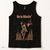 He Is Risen Funny Easter Of Jesus Playing Basketball Tank Top thumb 2