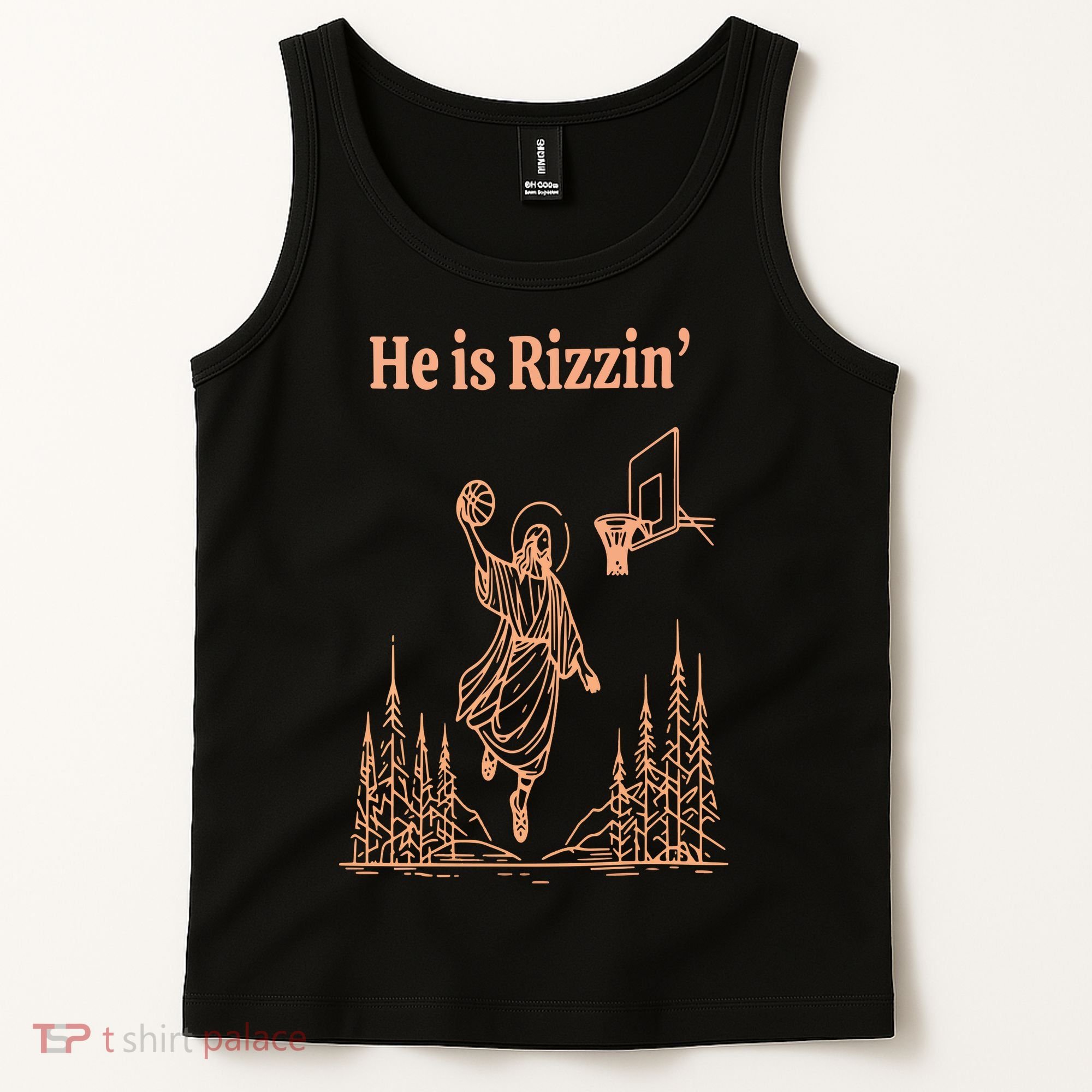 He Is Risen Funny Easter Of Jesus Playing Basketball Tank Top