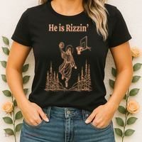 He Is Risen Funny Easter Of Jesus Playing Basketball Women's T-Shirt thumb 2