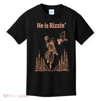 He Is Risen Funny Easter Of Jesus Playing Basketball Kids T-Shirt thumb 0