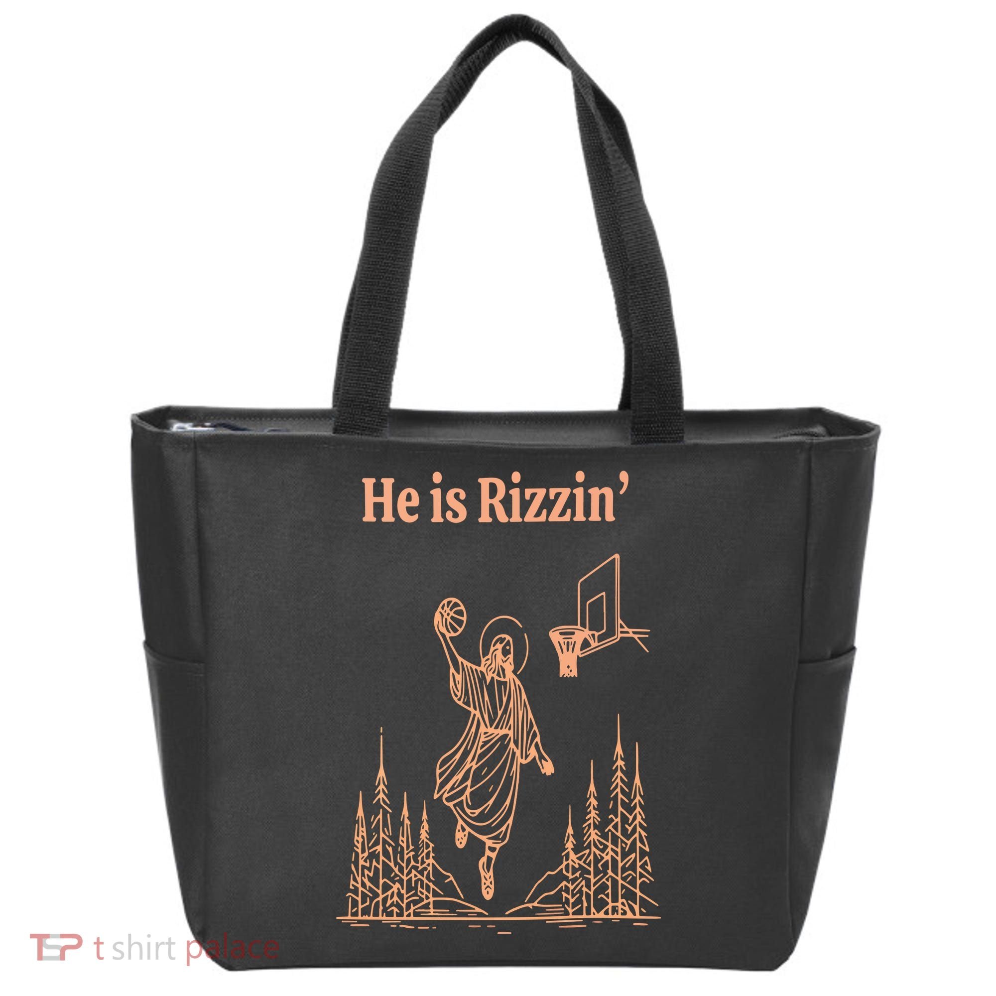 He Is Risen Funny Easter Of Jesus Playing Basketball Tote Bag