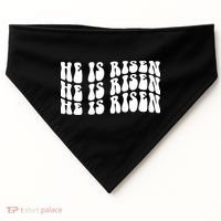 He Is Risen Jesus Retro Groovy Easter USA-Made Doggie Bandana thumb 0