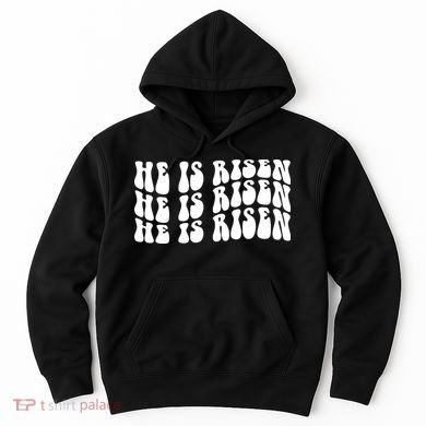 He Is Risen Jesus Retro Groovy Easter Hoodie