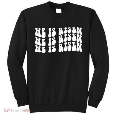 He Is Risen Jesus Retro Groovy Easter Sweatshirt
