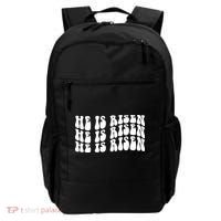 He Is Risen Jesus Retro Groovy Easter Backpack thumb 0