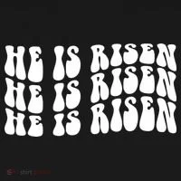 He Is Risen Jesus Retro Groovy Easter Bucket Hat thumb 4