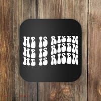 He Is Risen Jesus Retro Groovy Easter Coaster thumb 0