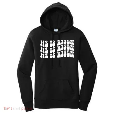 He Is Risen Jesus Retro Groovy Easter Women's Hoodie