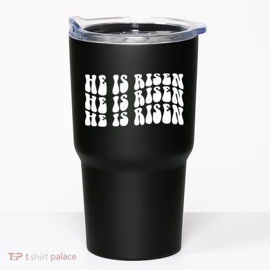 He Is Risen Jesus Retro Groovy Easter Tumbler