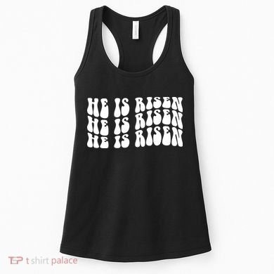 He Is Risen Jesus Retro Groovy Easter Women's Tank Top