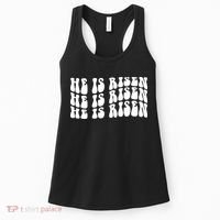 He Is Risen Jesus Retro Groovy Easter Women's Tank Top thumb 0