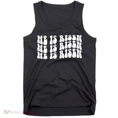 He Is Risen Jesus Retro Groovy Easter Tank Top