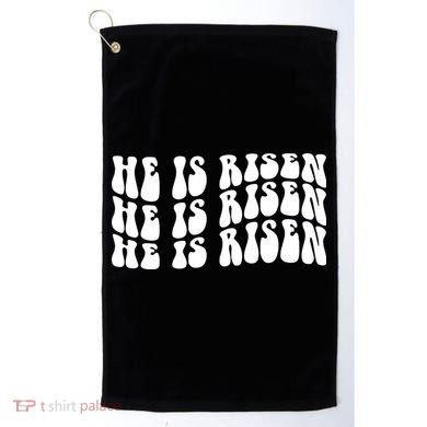He Is Risen Jesus Retro Groovy Easter Golf Towel