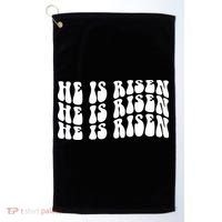 He Is Risen Jesus Retro Groovy Easter Golf Towel thumb 0