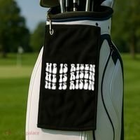 He Is Risen Jesus Retro Groovy Easter Golf Towel thumb 2