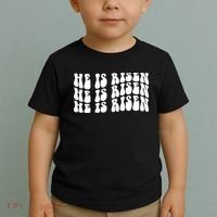 He Is Risen Jesus Retro Groovy Easter Toddler T-Shirt thumb 2