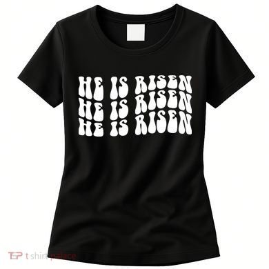 He Is Risen Jesus Retro Groovy Easter Women's T-Shirt